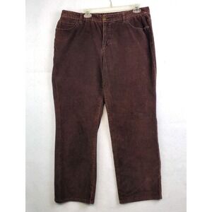 Style & Co Pants Brown Corduroy Straight Leg Women's Size 16